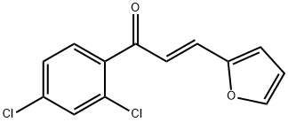 (2E)-1-(2,4-dichlorophenyl)-3-(furan-2-yl)prop-2-en-1-one Struktur