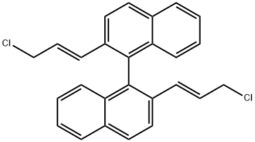 2-[(E)-3-chloroprop-1-enyl]-1-[2-[(E)-3-chloroprop-1-enyl]naphthalen-1-yl]naphthalene Struktur