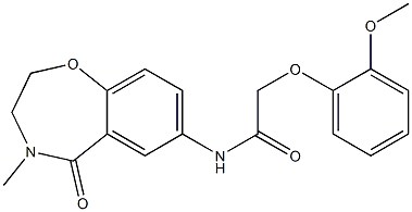 2-(2-methoxyphenoxy)-N-(4-methyl-5-oxo-2,3-dihydro-1,4-benzoxazepin-7-yl)acetamide Struktur