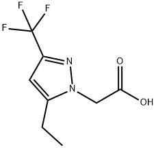 2-(5-ethyl-3-(trifluoromethyl)-1H-pyrazol-1-yl)acetic acid Struktur