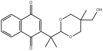 2-{1-[5-(hydroxymethyl)-5-methyl-1,3-dioxan-2-yl]-1-methylethyl}naphthoquinone Struktur