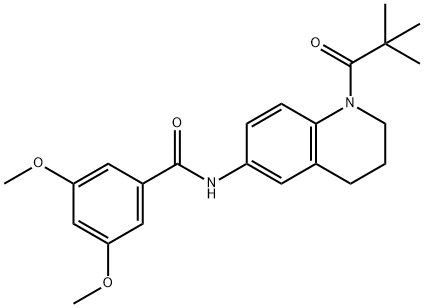 N-[1-(2,2-dimethylpropanoyl)-3,4-dihydro-2H-quinolin-6-yl]-3,5-dimethoxybenzamide Struktur