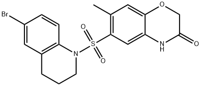 6-[(6-bromo-3,4-dihydro-1(2H)-quinolinyl)sulfonyl]-7-methyl-2H-1,4-benzoxazin-3(4H)-one Struktur