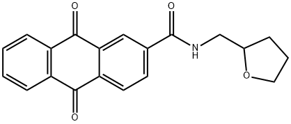 9,10-dioxo-N-(tetrahydro-2-furanylmethyl)-9,10-dihydro-2-anthracenecarboxamide Struktur