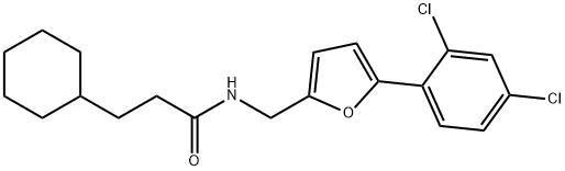 3-cyclohexyl-N-[[5-(2,4-dichlorophenyl)furan-2-yl]methyl]propanamide Struktur