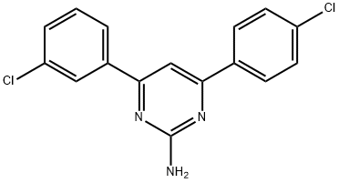 4-(3-chlorophenyl)-6-(4-chlorophenyl)pyrimidin-2-amine Struktur