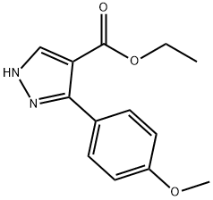 ethyl 5-(4-methoxyphenyl)-1H-pyrazole-4-carboxylate Struktur