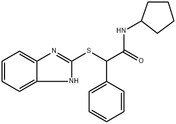 2-(1H-benzimidazol-2-ylsulfanyl)-N-cyclopentyl-2-phenylacetamide Struktur