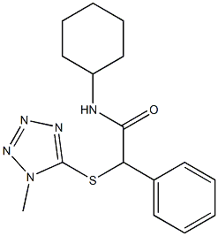 N-cyclohexyl-2-[(1-methyl-1H-tetrazol-5-yl)sulfanyl]-2-phenylacetamide Struktur