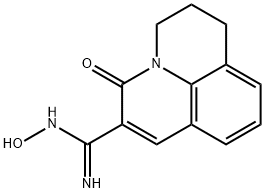 N-Hydroxy-3-oxo-6,7-dihydro-3H,5H-pyrido[3,2,1-ij]quinoline-2-carboxamidine Struktur