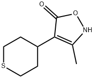 3-Methyl-4-(tetrahydro-thiopyran-4-yl)-2H-isoxazol-5-one Struktur