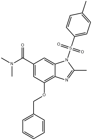 4-(benzyloxy)-N,N,2-trimethyl-1-tosyl-1H-benzo[d]imidazole-6-carboxamide Struktur