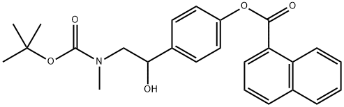 4-(2-((tert-butoxycarbonyl)(methyl)amino)-1-hydroxyethyl)phenyl 1-naphthoate Struktur