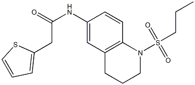 N-(1-propylsulfonyl-3,4-dihydro-2H-quinolin-6-yl)-2-thiophen-2-ylacetamide Struktur