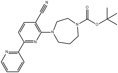 tert-butyl 4-{5-cyano-[2,2-bipyridine]-6-yl}-1,4-diazepane-1-carboxylate Struktur