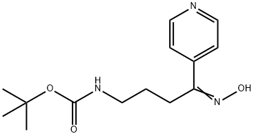 tert-butyl N-[(4E)-4-(hydroxyimino)-4-(pyridin-4-yl)butyl]carbamate Struktur