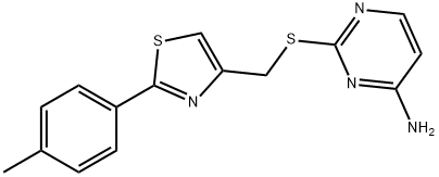 2-(2-p-Tolyl-thiazol-4-ylmethylsulfanyl)-pyrimidin-4-ylamine Struktur