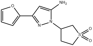 1-(1,1-dioxidotetrahydro-3-thienyl)-3-(2-furyl)-1H-pyrazol-5-amine Struktur