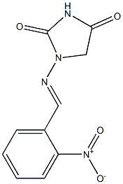 1-[(E)-(2-nitrophenyl)methylideneamino]imidazolidine-2,4-dione Struktur