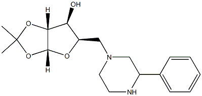 (3aR,5R,6S,6aR)-2,2-dimethyl-5-[(3-phenylpiperazin-1-yl)methyl]-tetrahydro-2H-furo[2,3-d][1,3]dioxol-6-ol Struktur