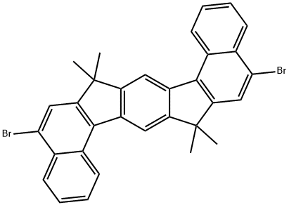 Benzo[g]benz[6,7]indeno[1,2-b]fluorene, 5,13-dibromo-7,15-dihydro-7,7,15,15-tetramethyl- Struktur