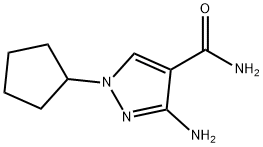 3-Amino-1-cyclopentyl-1H-pyrazole-4-carboxylic acid amide Struktur