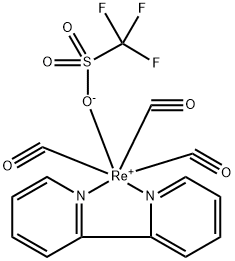 Trifluoromethylsulfonatotricarbonyl(2,2'-bipyridine)rhenium(I) Struktur