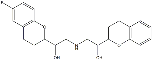 2-[[2-(3,4-dihydro-2H-chromen-2-yl)-2-hydroxyethyl]amino]-1-(6-fluoro-3,4-dihydro-2H-chromen-2-yl)ethanol Struktur