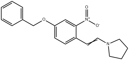 (E)-1-(4-(benzyloxy)-2-nitrostyryl)pyrrolidine Struktur