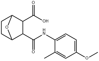 3-((4-methoxy-2-methylphenyl)carbamoyl)-7-oxabicyclo[2.2.1]heptane-2-carboxylic acid Struktur