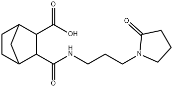 3-((3-(2-oxopyrrolidin-1-yl)propyl)carbamoyl)bicyclo[2.2.1]heptane-2-carboxylic acid Struktur