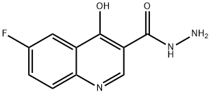 6-fluoro-4-hydroxyquinoline-3-carbohydrazide Struktur