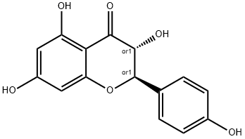 (2RS,3RS)-3,5,7-Trihydroxy-2-(4-hydroxyphenyl)-2,3-dihydro-4H-chromen-4-one Struktur