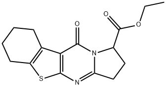 ethyl 10-oxo-1,2,3,6,7,8,9,10-octahydrobenzo[4,5]thieno[2,3-d]pyrrolo[1,2-a]pyrimidine-1-carboxylate Struktur