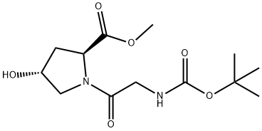 (2S,4R)-N-tert-butoxycarbonylaminoacetyl-4-hydroxyproline methyl ester Struktur