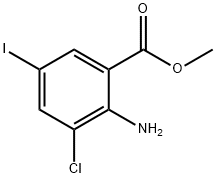 2-Amino-3-chloro-5-iodo-benzoic acid methyl ester Struktur