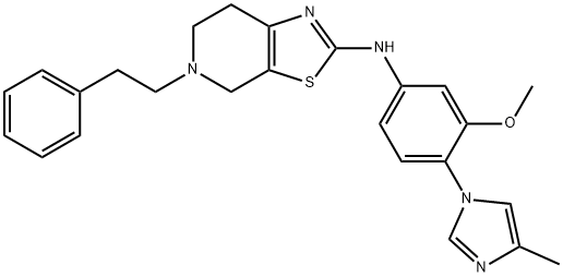 N-(3-Methoxy-4-(4-methyl-1H-imidazol-1-yl)phenyl)-5-phenethyl-4,5,6,7-tetrahydrothiazolo[5,4-c]pyridin-2-amine Struktur