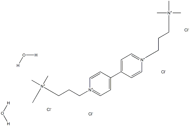 1,1'-Bis[3-(trimethylammonio)propyl]-4,4'-bipyridinium Tetrachloride Dihydrate Struktur