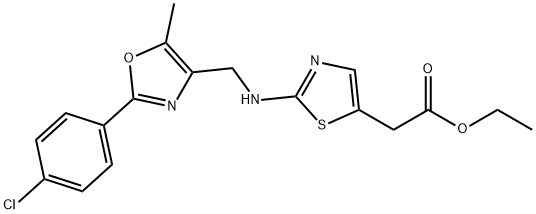 Ethyl 2-(2-((2-(4-chlorophenyl)-5-methyloxazol-4-yl)(methyl)amino)thiazol-5-yl)acetate Struktur