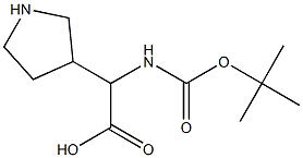 2-tert-butoxycarbonylamino-2-(pyrrolidin-3-yl)acetic acid Struktur