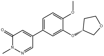 (R)-5-(4-methoxy-3-(3-tetrahydrofuranyloxy)phenyl)-2-methylpyridazin-3-one Struktur