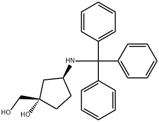 (1S,3S)-1-(Hydroxymethyl)-3-(tritylamino)cyclopentanol Struktur