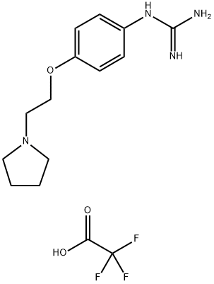 1-(4-(2-(Pyrrolidin-1-yl)ethoxy)phenyl)guanidine 2,2,2-trifluoroacetate Struktur