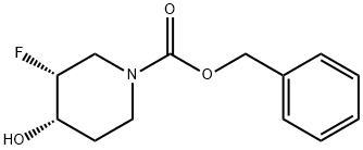 1-Piperidinecarboxylic acid, 3-fluoro-4-hydroxy-, phenylmethyl ester, (3R,4S)- Struktur