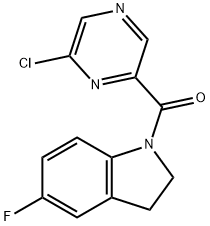 (6-Chloropyrazin-2-yl)(5-fluoroindolin-1-yl)methanone Struktur