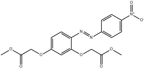 (E)-dimethyl 2,2'-((4-((4-nitrophenyl)diazenyl)-1,3-phenylene)bis(oxy))diacetate Struktur