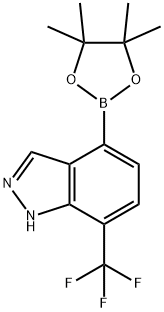 7-trifluoromethyl-4-(4,4,5,5-tetramethyl-1,3,2-dioxaborolan-2-yl)-1h-indazole Struktur