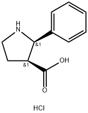 cis-2-Phenyl-pyrrolidine-3-carboxylic acid hydrochloride Struktur