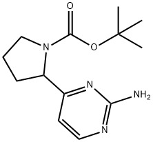 2-(2-Amino-pyrimidin-4-yl)-pyrrolidine-1-carboxylic acid tert-butyl ester Struktur