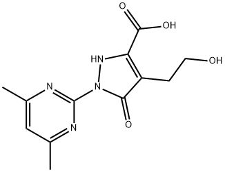 1-(4,6-dimethylpyrimidin-2-yl)-4-(2-hydroxyethyl)-5-oxo-2,5-dihydro-1H-pyrazole-3-carboxylic acid Struktur